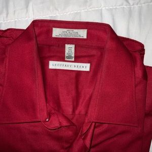 Geoffrey Beene deep maroon satten shirt size 16.5 NEW